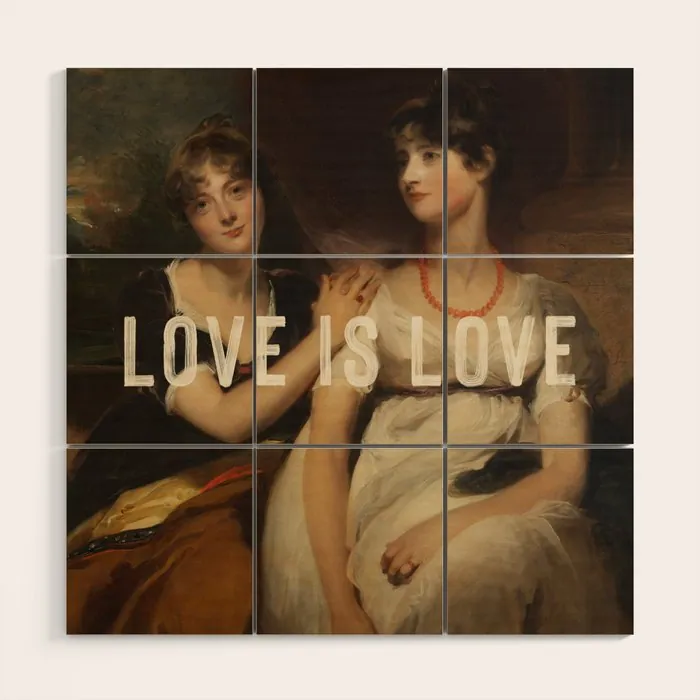Love Is Love wall art featuring two women