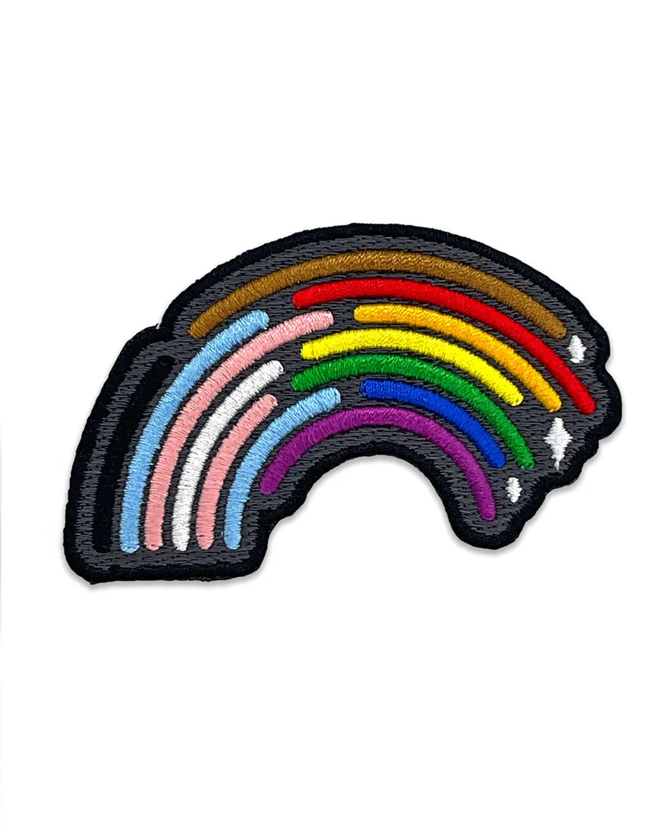 Inclusive rainbow pride patch from queer-owned shop Strange Ways