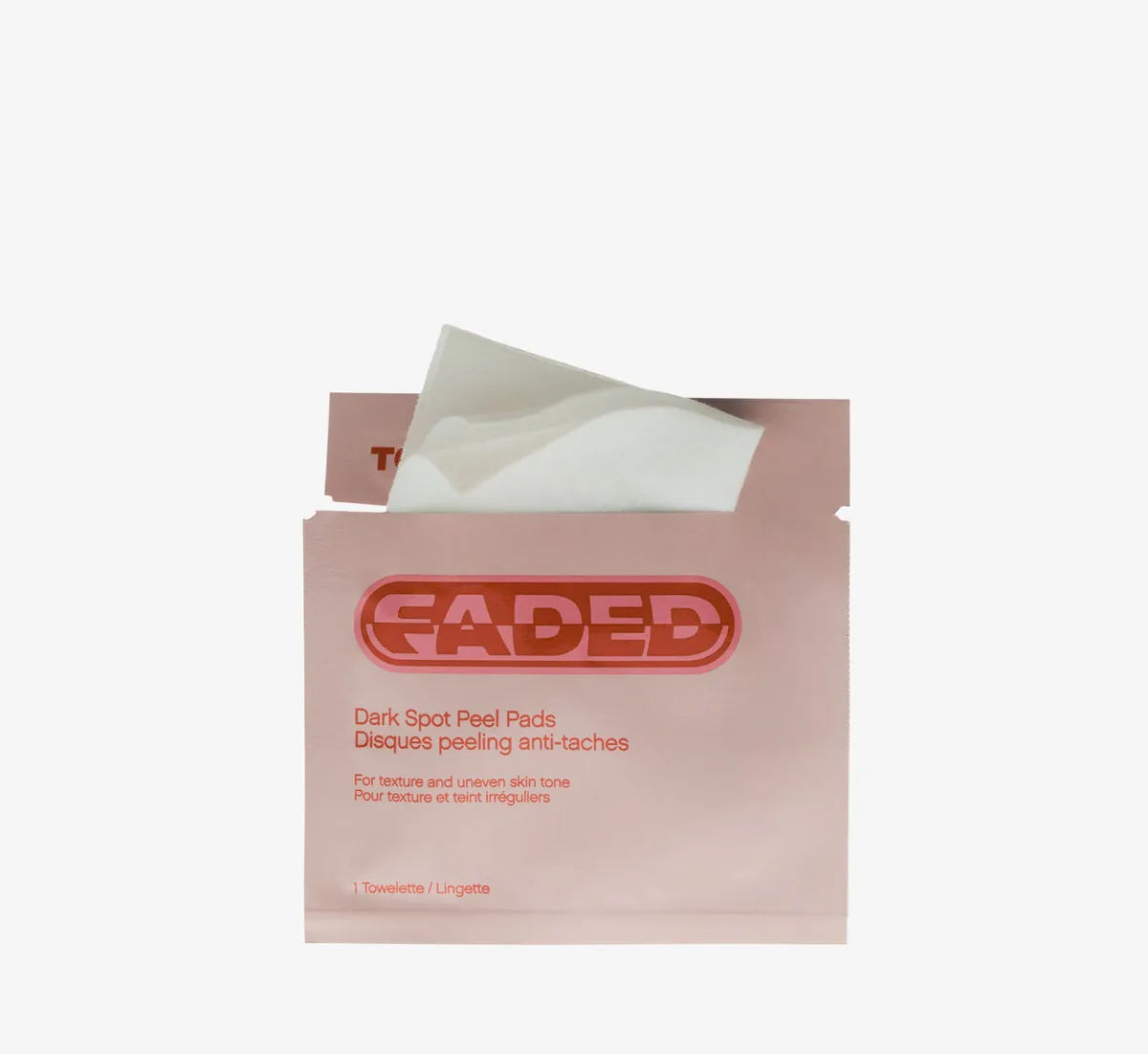 Topicals Faded dark spot peel pad in pink packaging